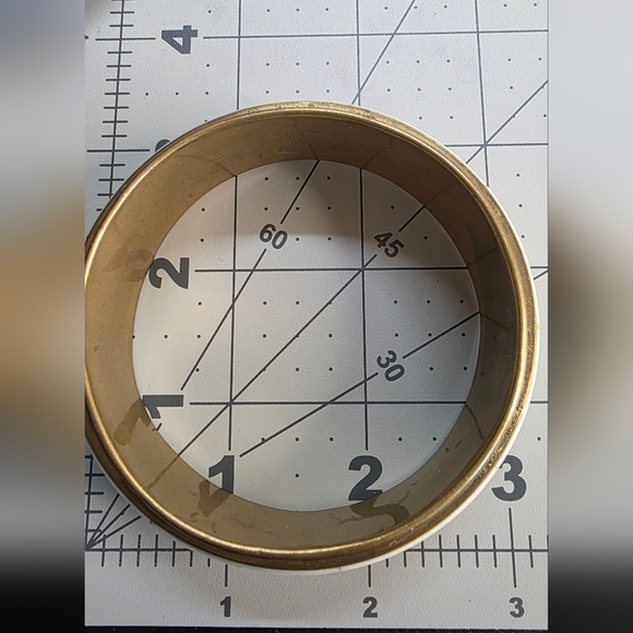 Vintage Wide Bone Inlay Brass Bangle Bracelet Boho Tribal Size 8 - Picture 4 of 5